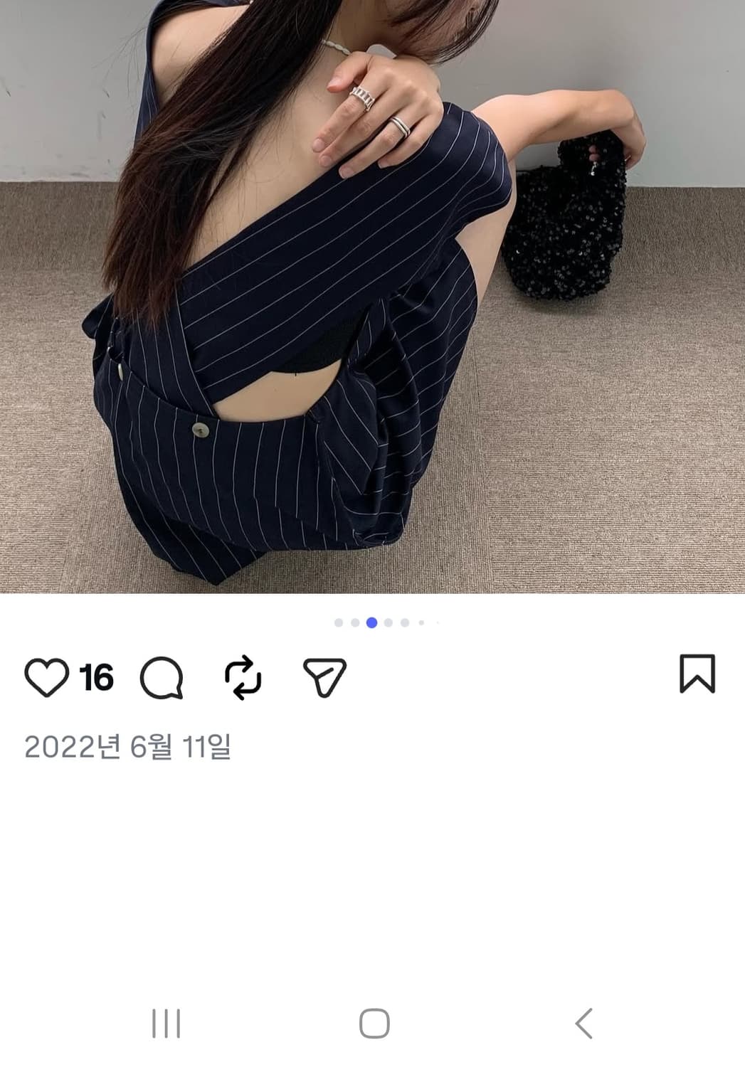 프레클 백크로스 핀스트라이프 원피스 상품이미지3