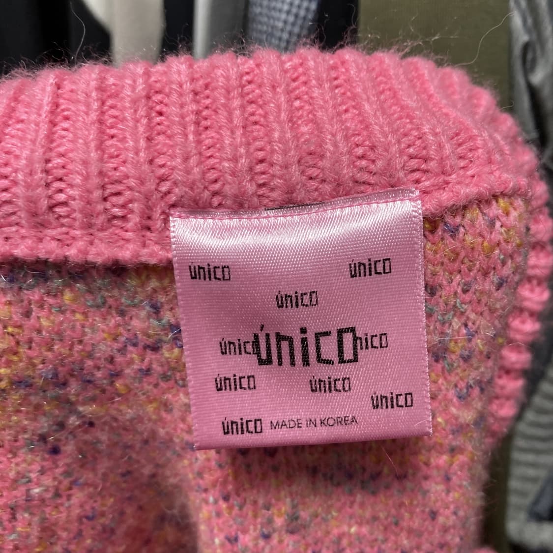 유니코 여성긴팔니트 핑크 오버핏 F  상품이미지4