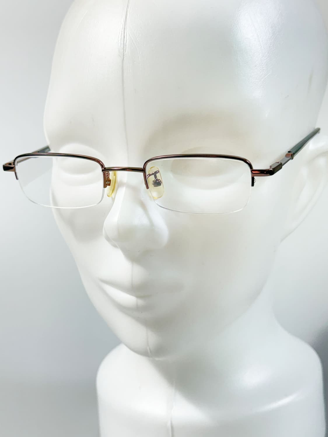 90s LOZZA 브라운 메탈 스퀘어 반무테 빈티지 안경 상품이미지8
