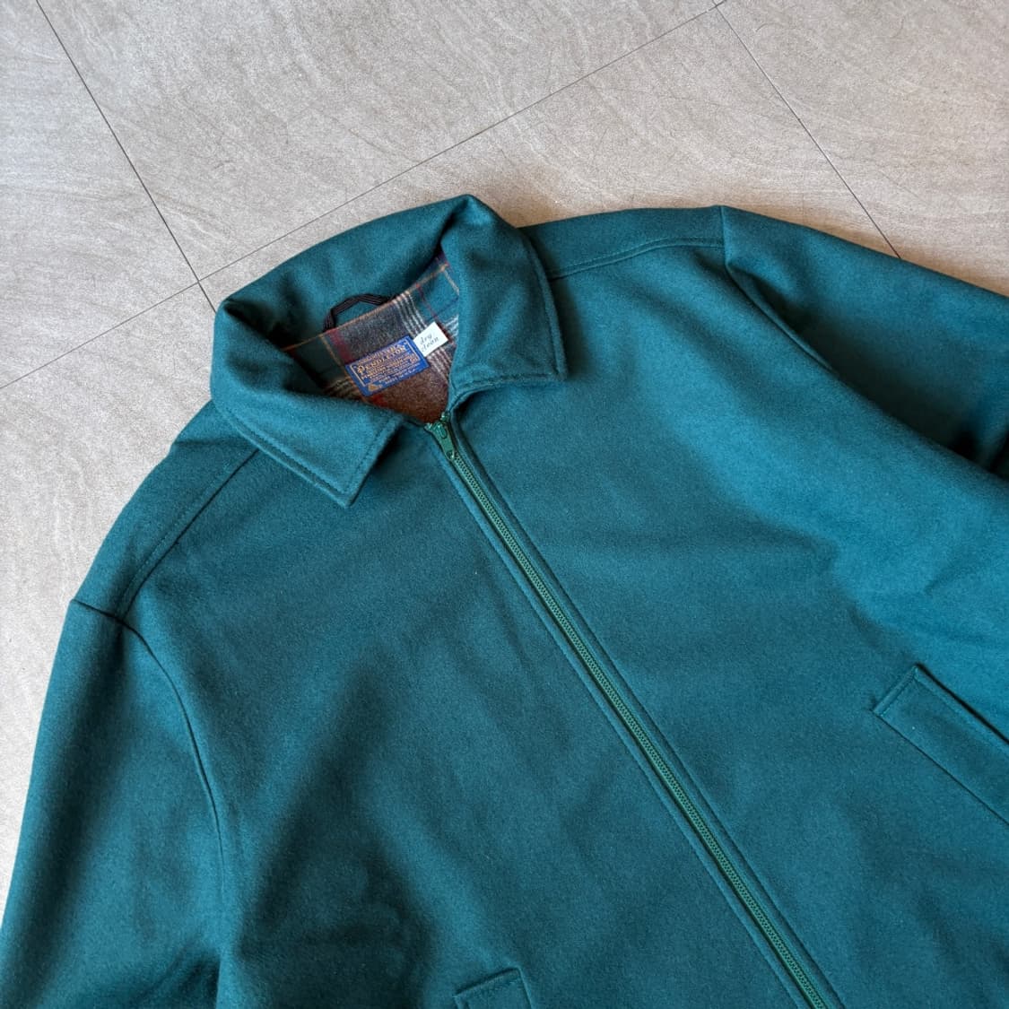 90s 90년대 미국 생산 펜들턴 그린 울 블루종 자켓  상품이미지2