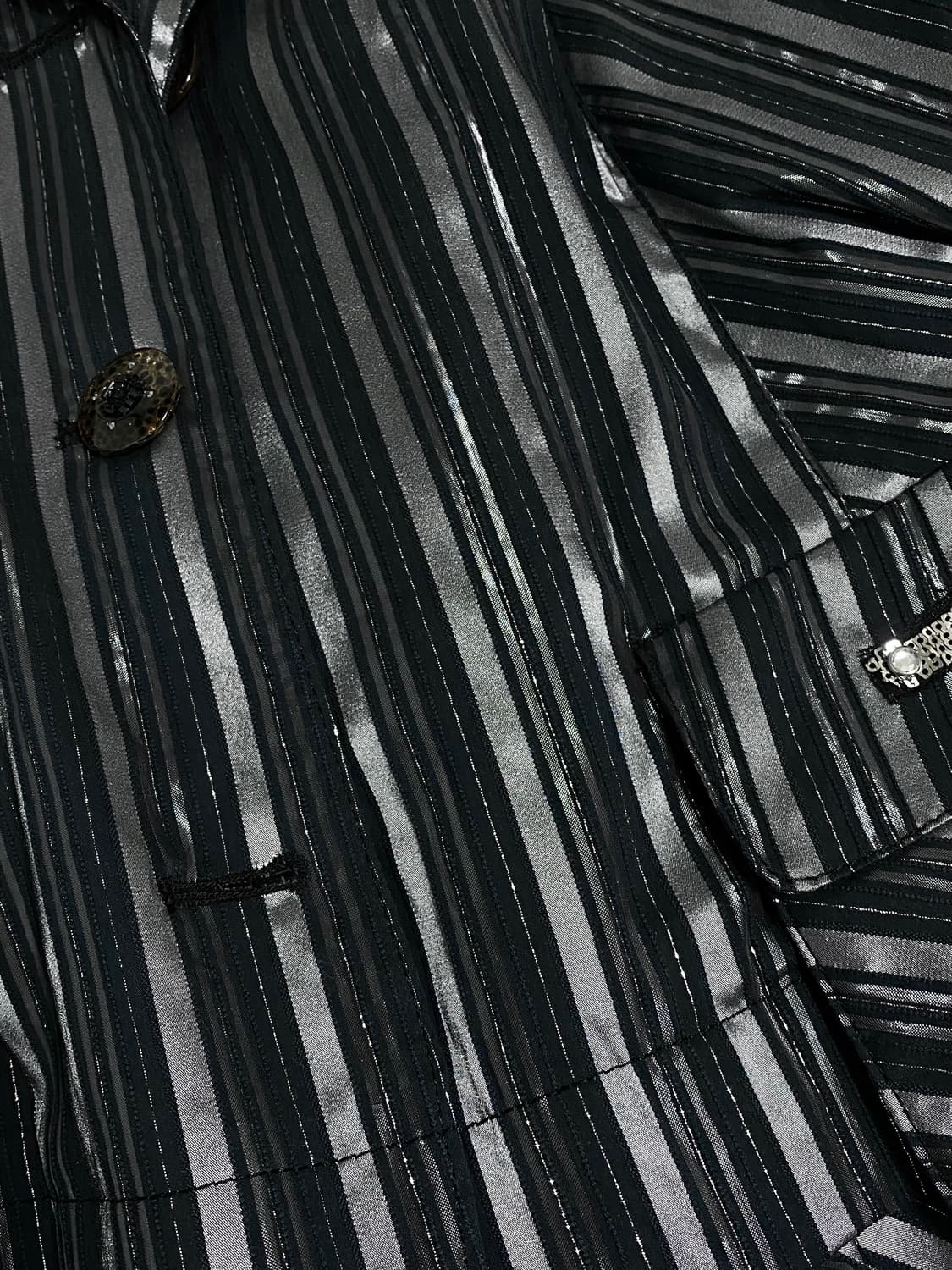 실버 스트라이프 플리츠 블레이저 상품이미지3