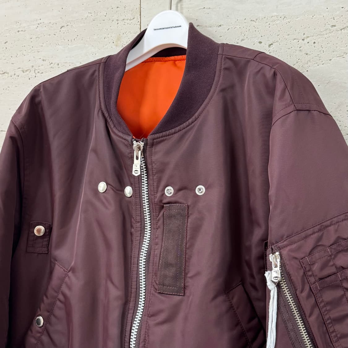 [48] 솔로이스트 23AW 크롭 봄버 마룬 상품이미지3