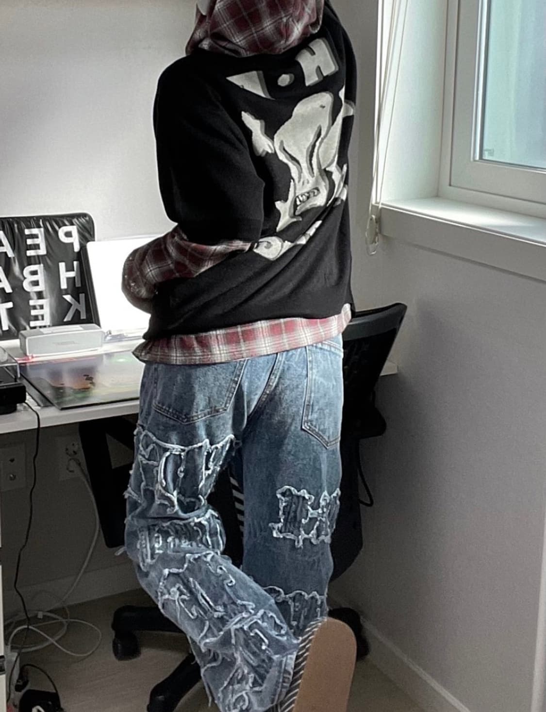 개강룩 스모크라이즈 포인트데미지진 코디세트 상품이미지2