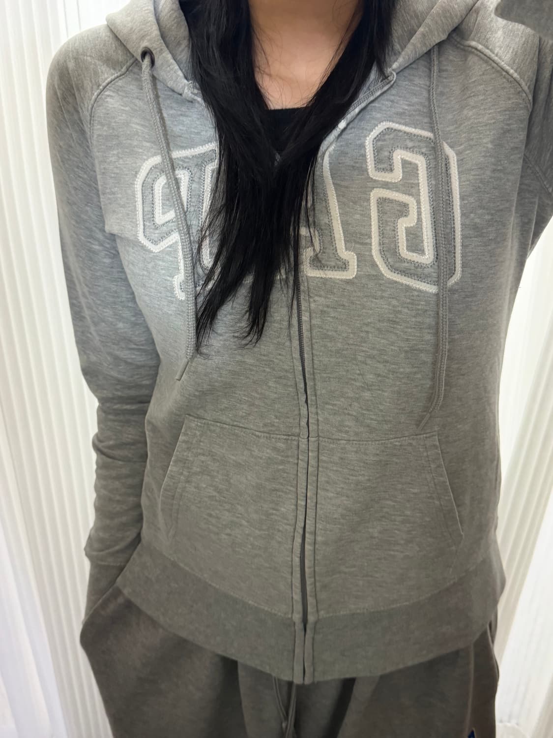 딱붙핏 갭 그레이 후드집업 s 상품이미지1