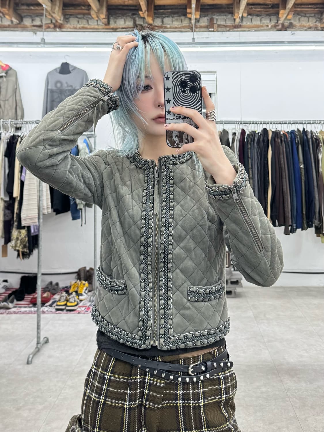 Haute Hippie 퀄팅 체인 자켓 상품이미지1