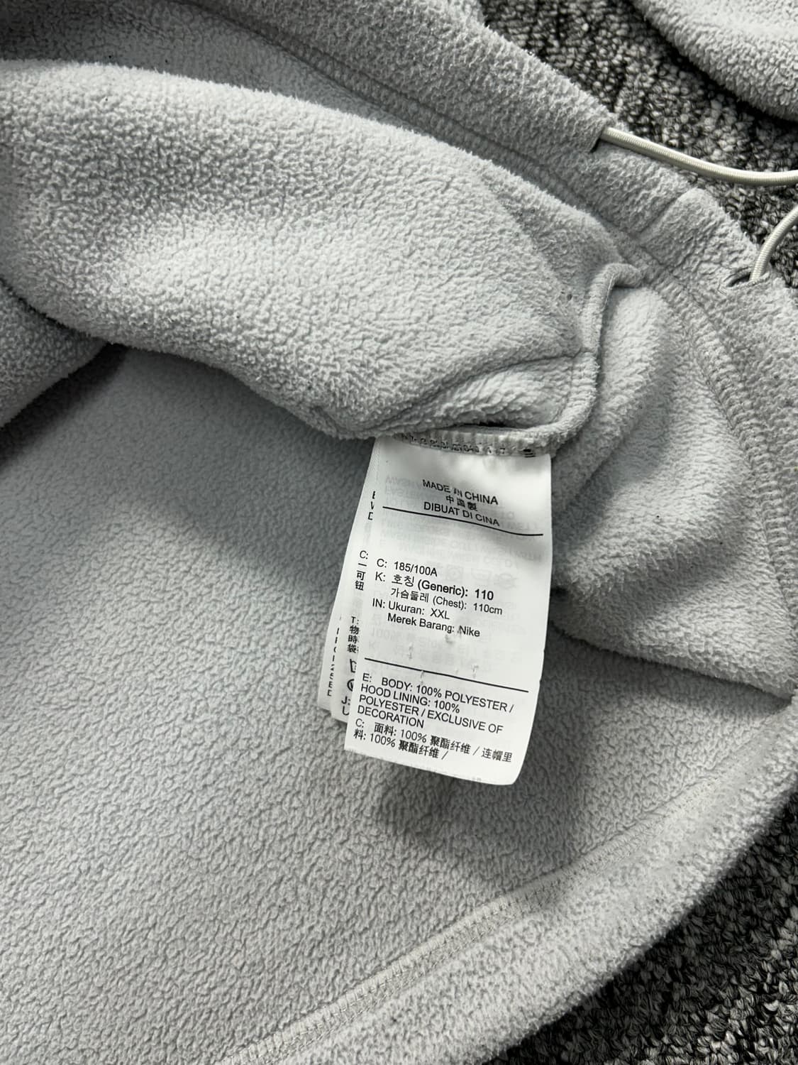 나이키 라이트 그레이 후드 플리스 자켓 2XL 상품이미지9