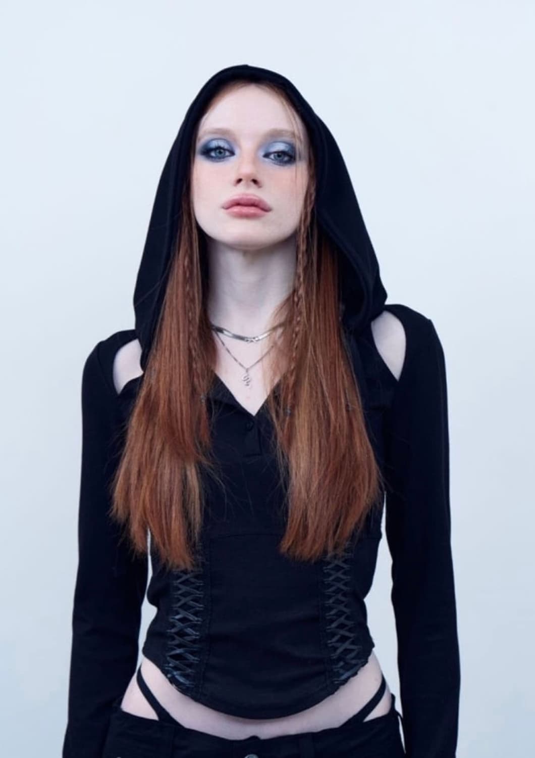 Hillda 코르셋 후디 블랙 상품이미지1