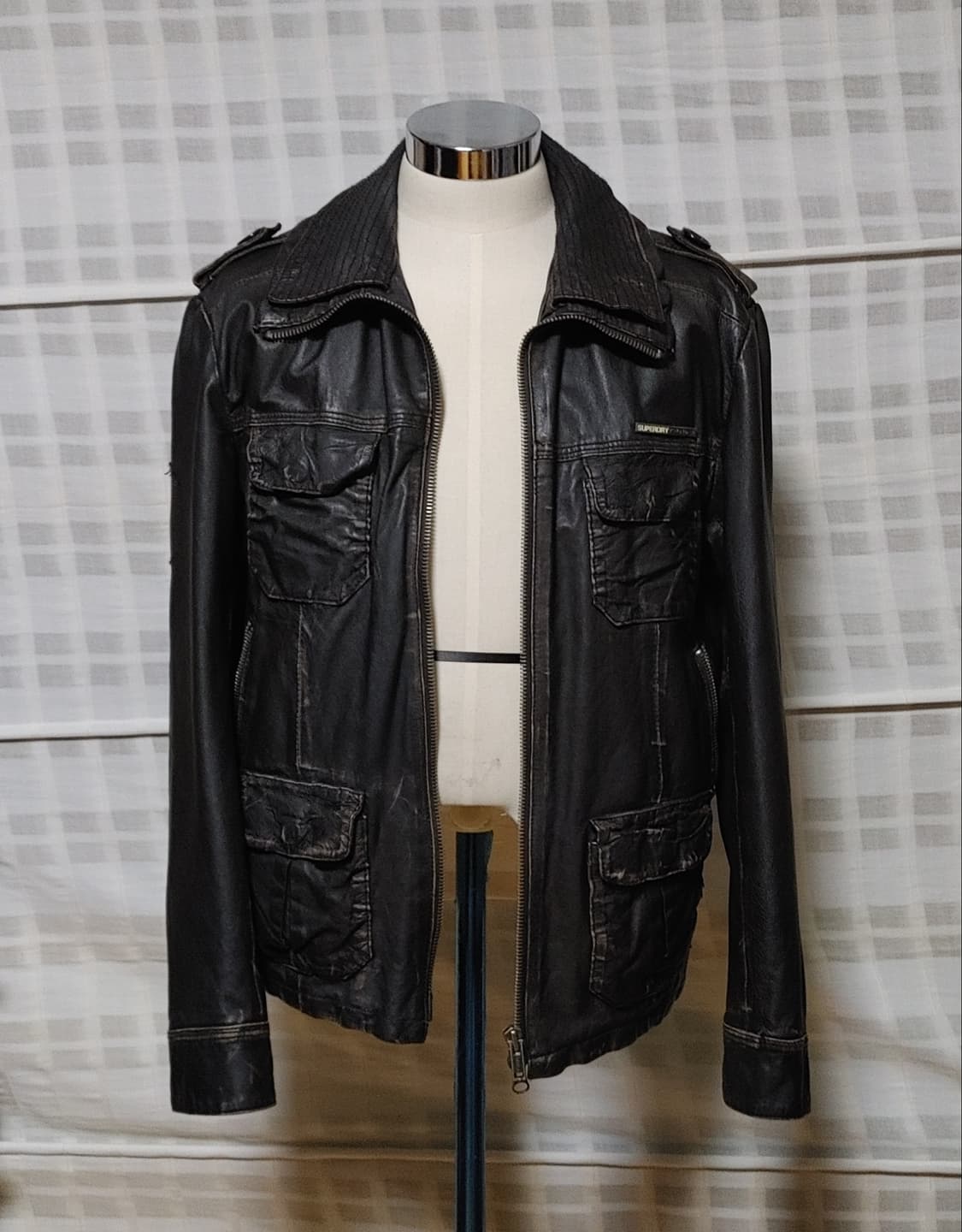 (100% 가죽) 슈퍼드라이 브라운 가죽 자켓 M (95~100) 상품이미지1