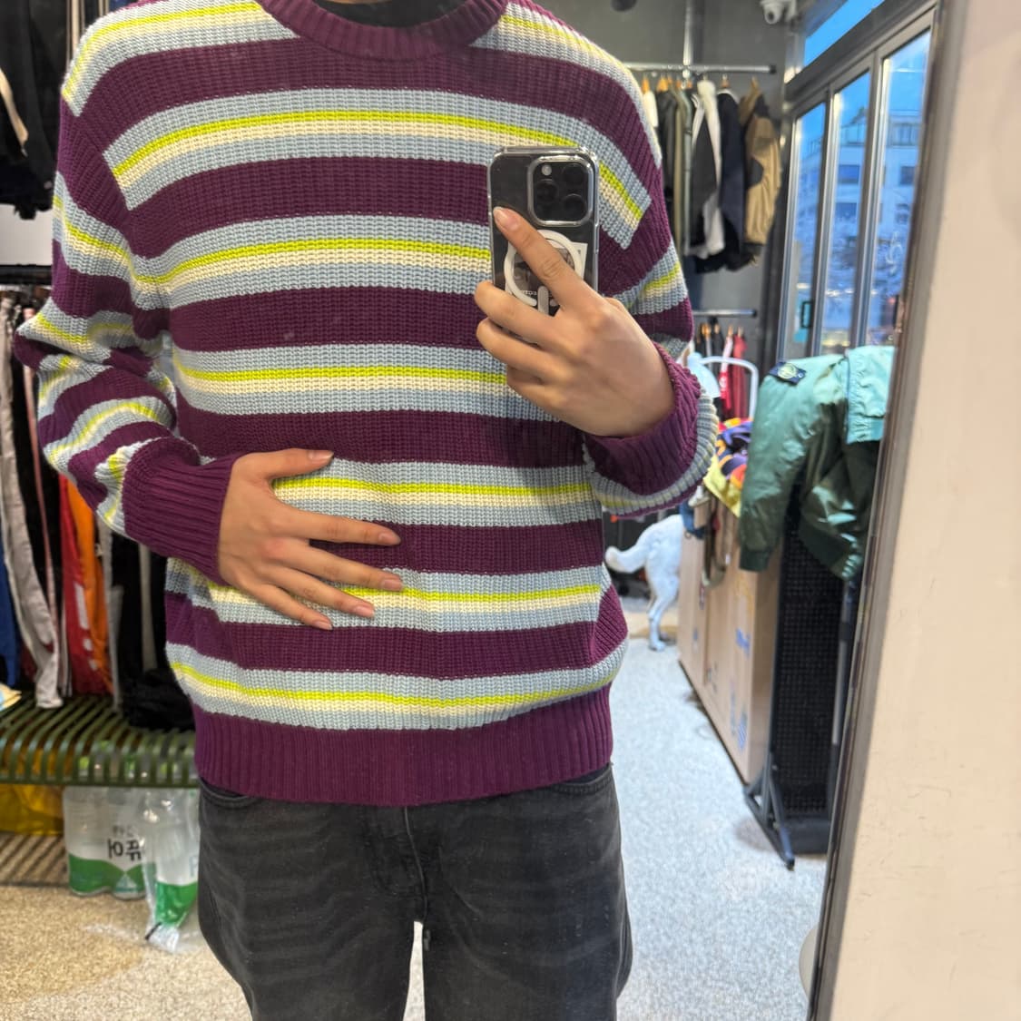 오베이 스트라이프 니트 상품이미지2