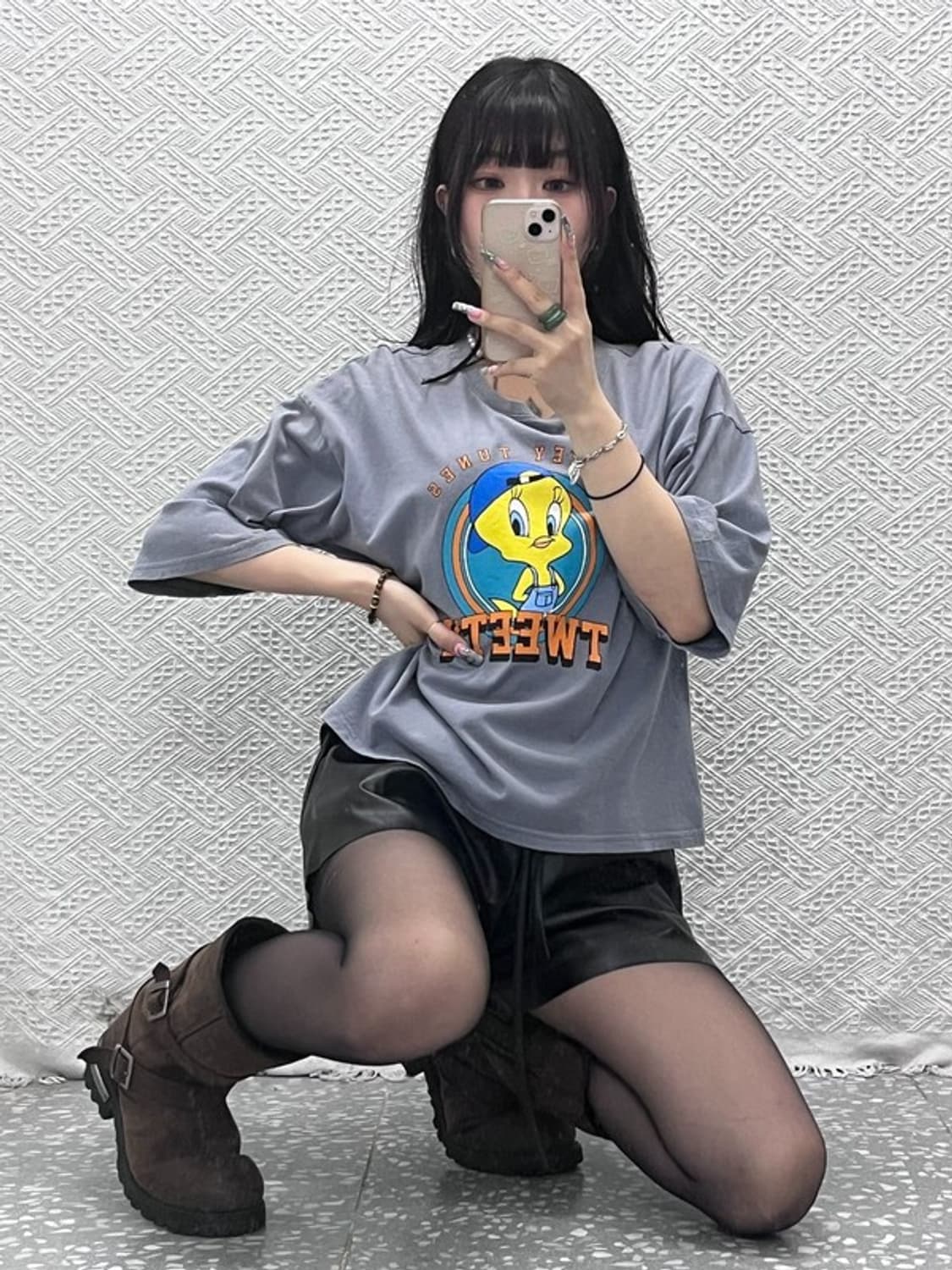 루니툰즈 레트로 희귀 90's 트위티 프린팅 반팔티 100 C12586 상품이미지2