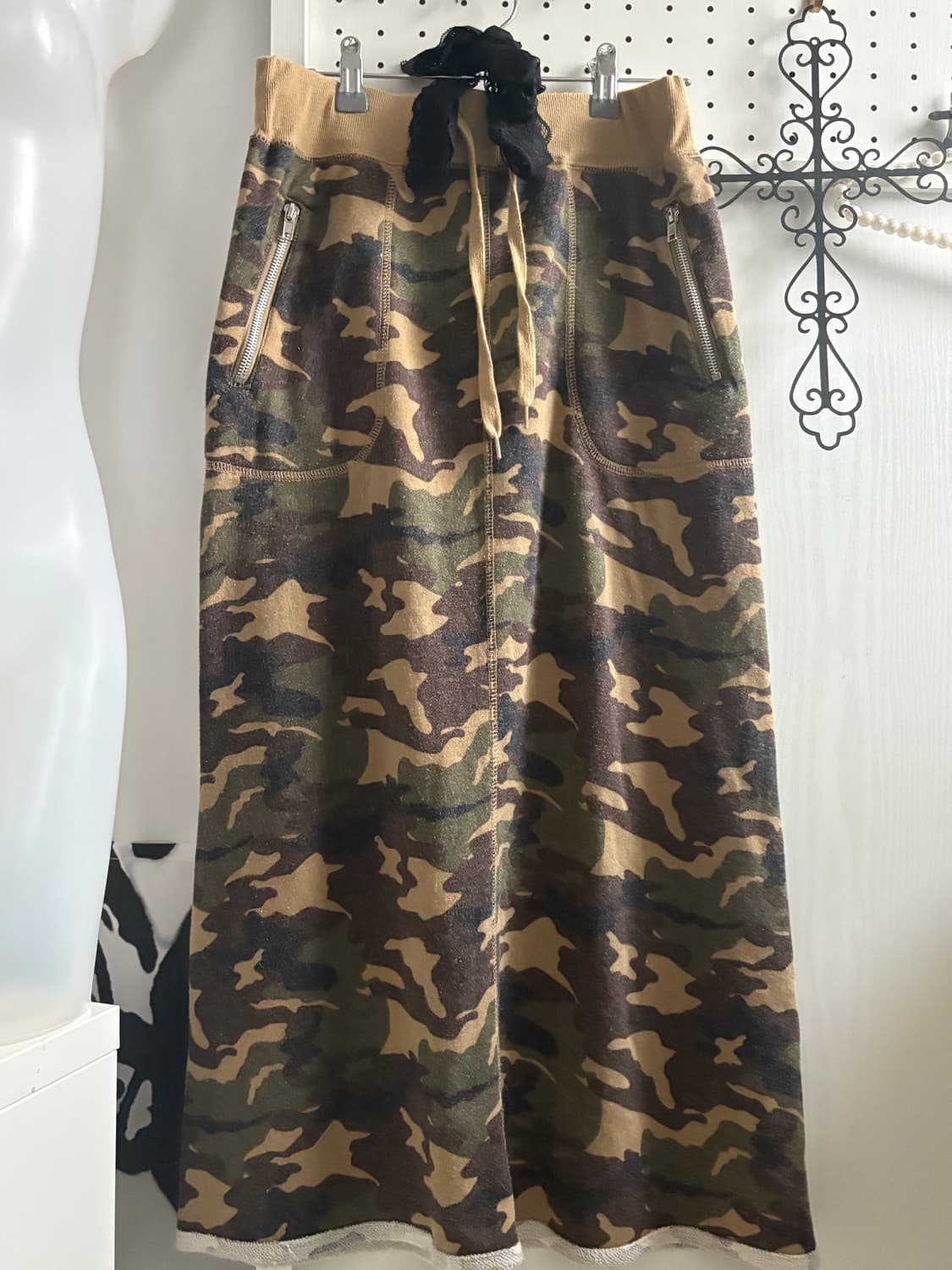 • camouflage long banding skirt   상품이미지2