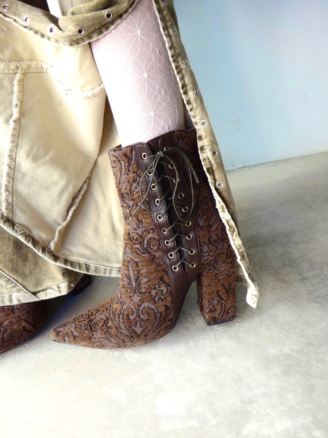 EIMY ISTOIRE pattern twist short boots 상품이미지7