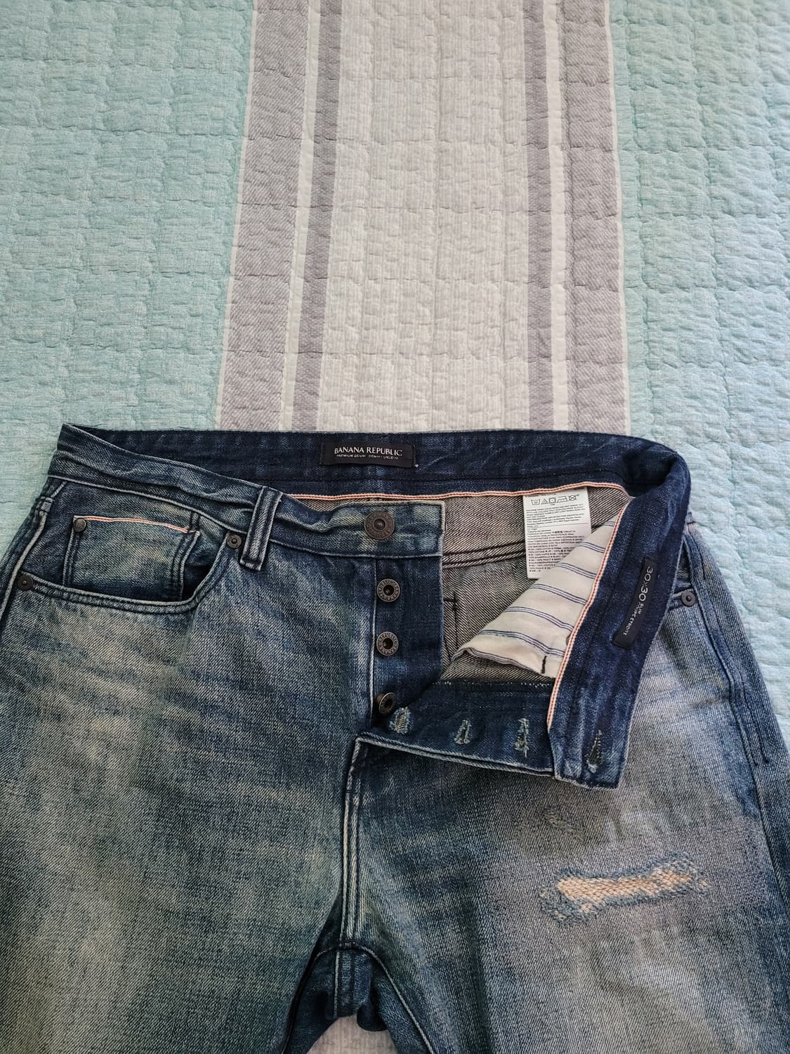 바나나리퍼블릭 Banana republic 슬림핏 연청 셀비지데님 30 상품이미지2