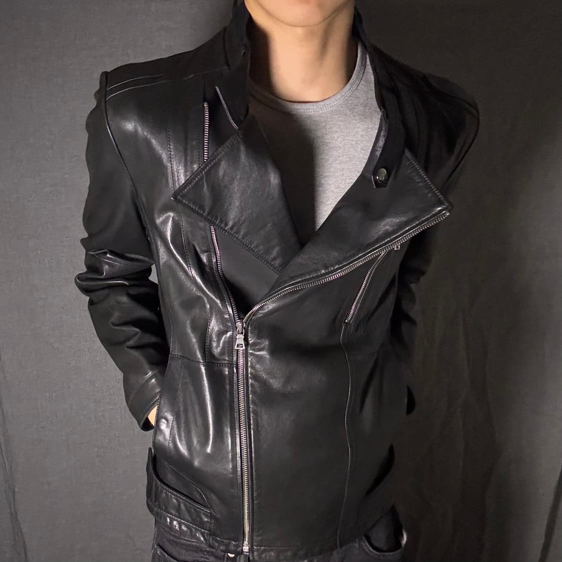 lamb skin leather jacket 상품이미지5