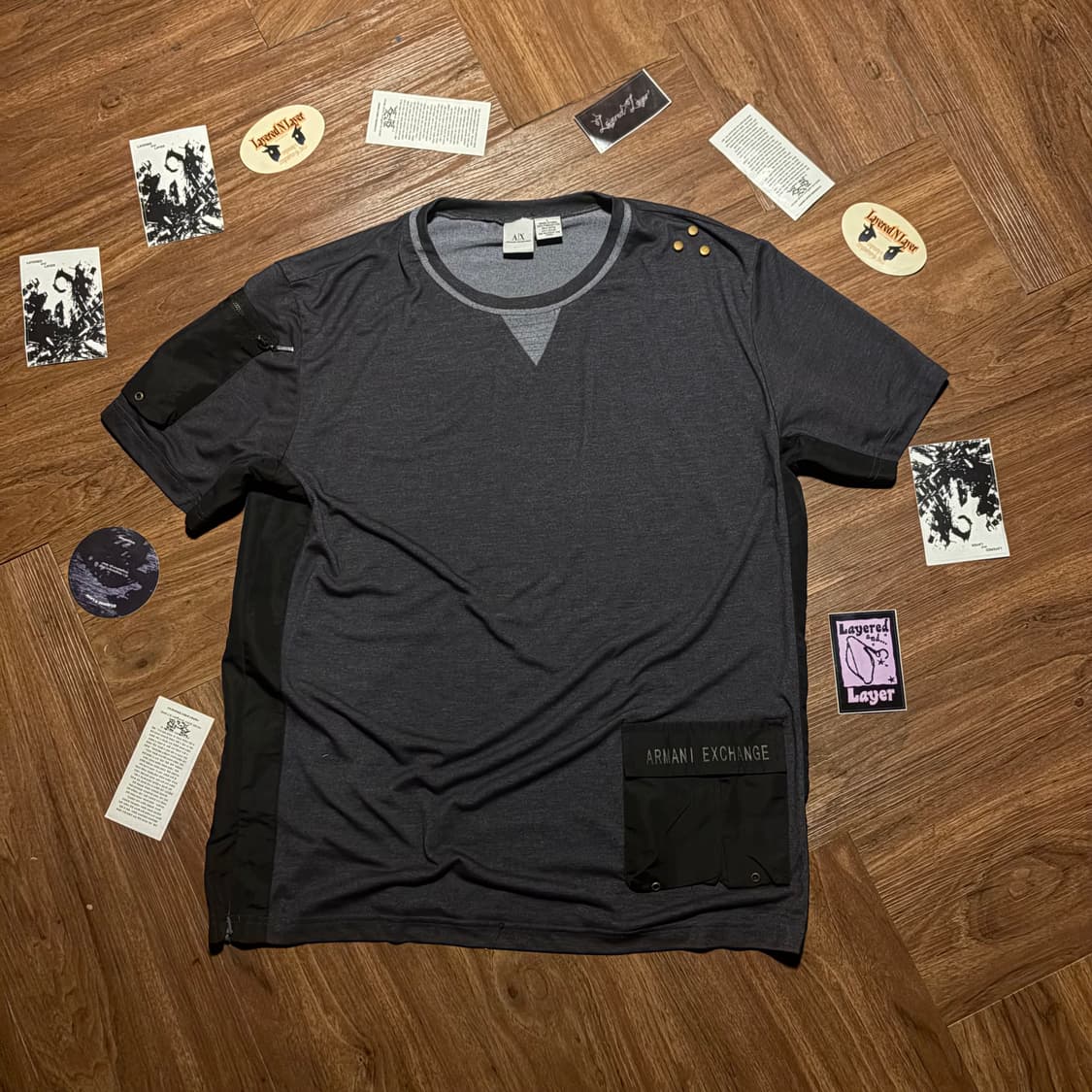 ARMANI EXCHANGE 피마 코튼 테크 반팔 티셔츠 상품이미지3