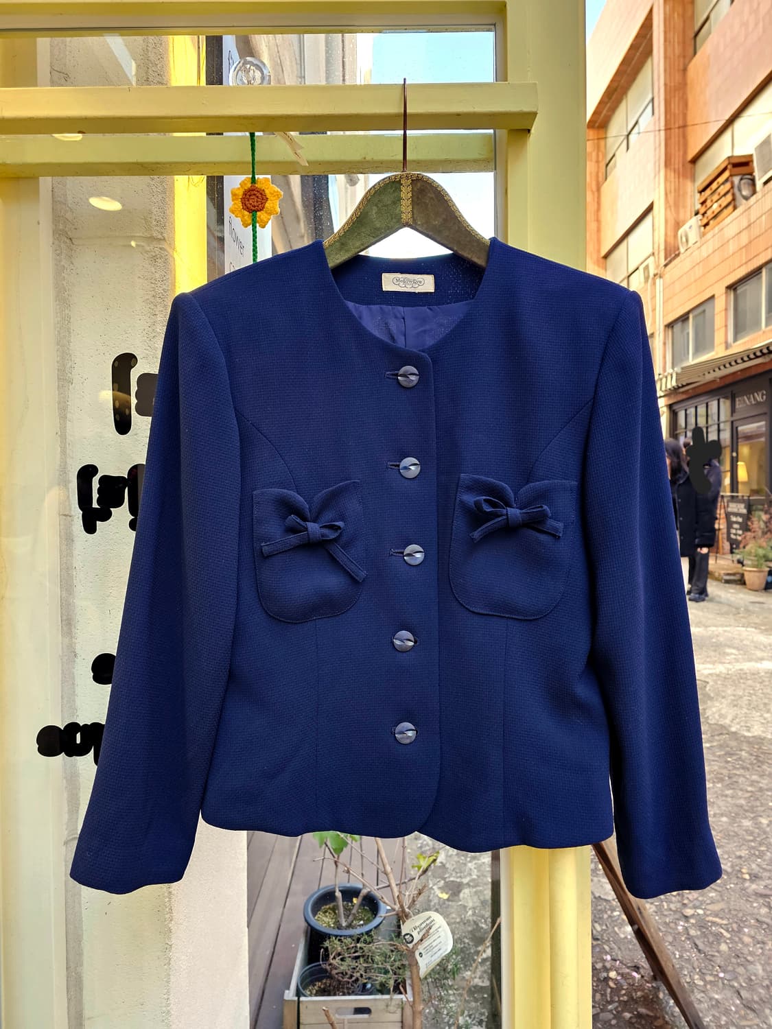 Melloweye 노카라 리본 숏자켓 상품이미지2