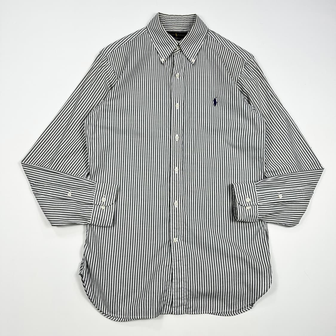 폴로 랄프로렌 슬림핏 스트라이프 셔츠 챠콜 그레이 S 상품이미지1