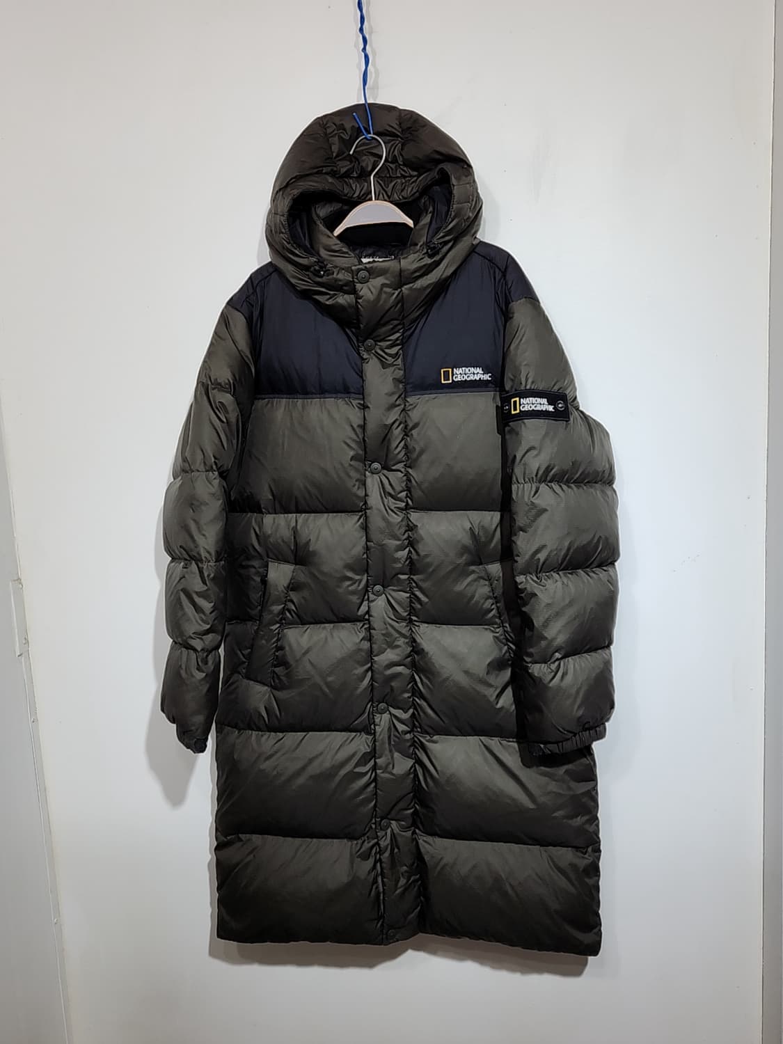 (XL) 내셔널지오그래픽 롱패딩 오리털 점퍼 와펜 다운코트 후드 상품이미지1
