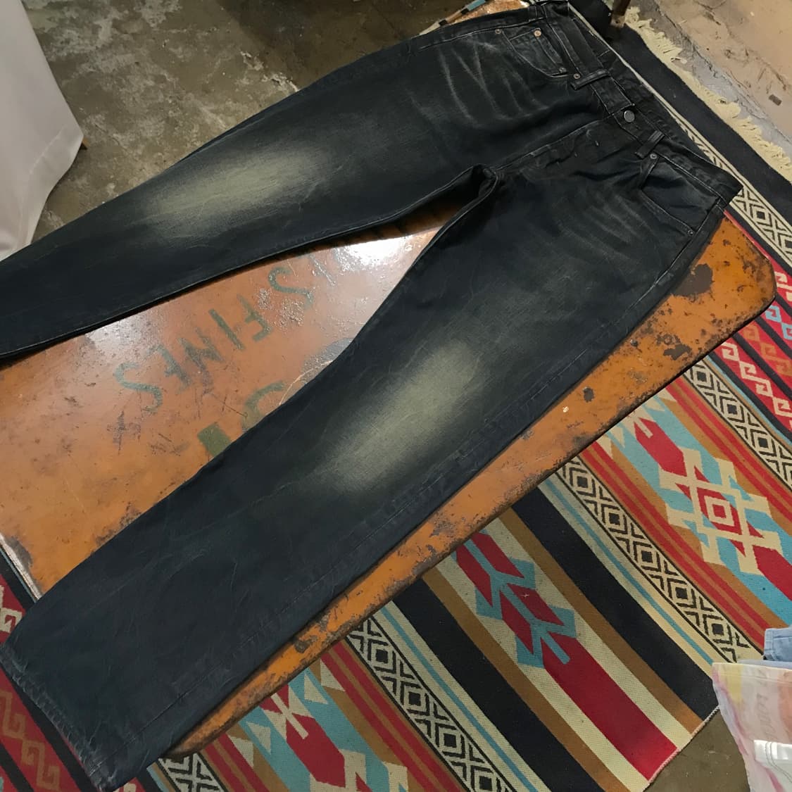 리바이스 501 딥 다크 네이비 오일 워시드 데님 팬츠 허리 31 32 상품이미지4