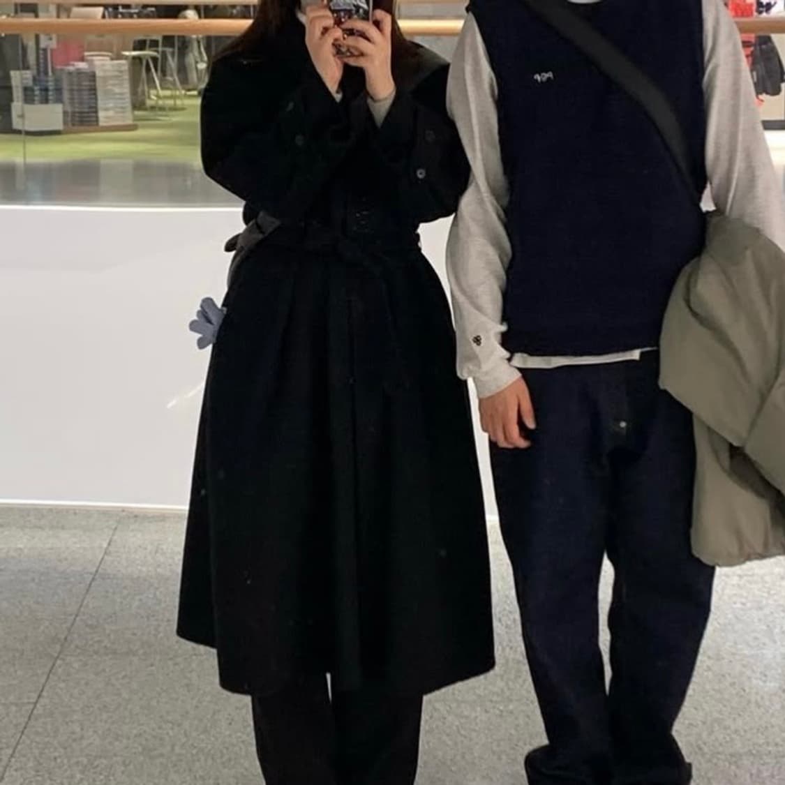 쉬이즈큐트 롱코트 블랙 상품이미지3