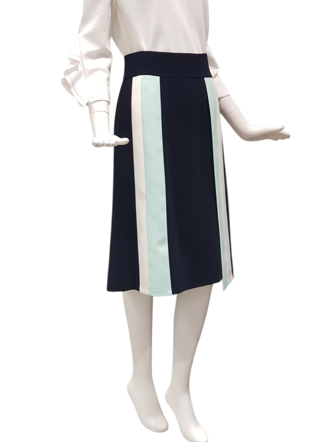 한섬 세컨플로어 컬러 배색 H라인 미디스커트 66 상품이미지2