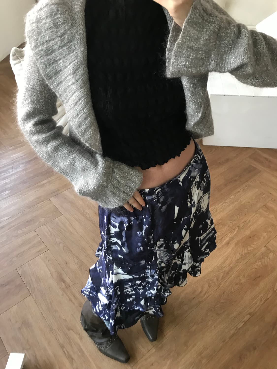 vintage grey cardigan 상품이미지5