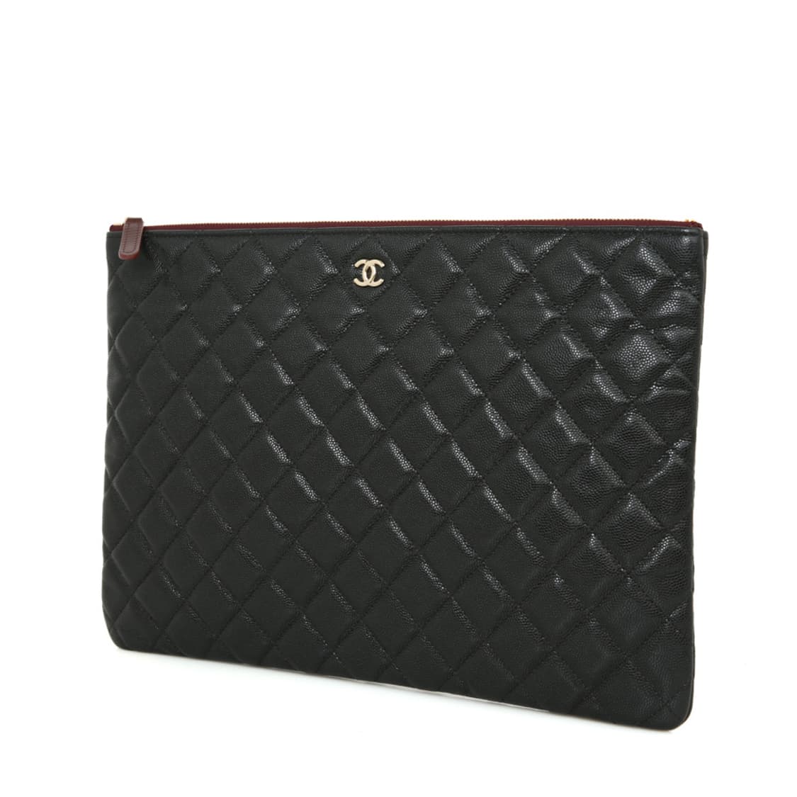 샤넬 캐비어 클러치 라지 CC 골드 블랙 파우치 A82552 상품이미지2