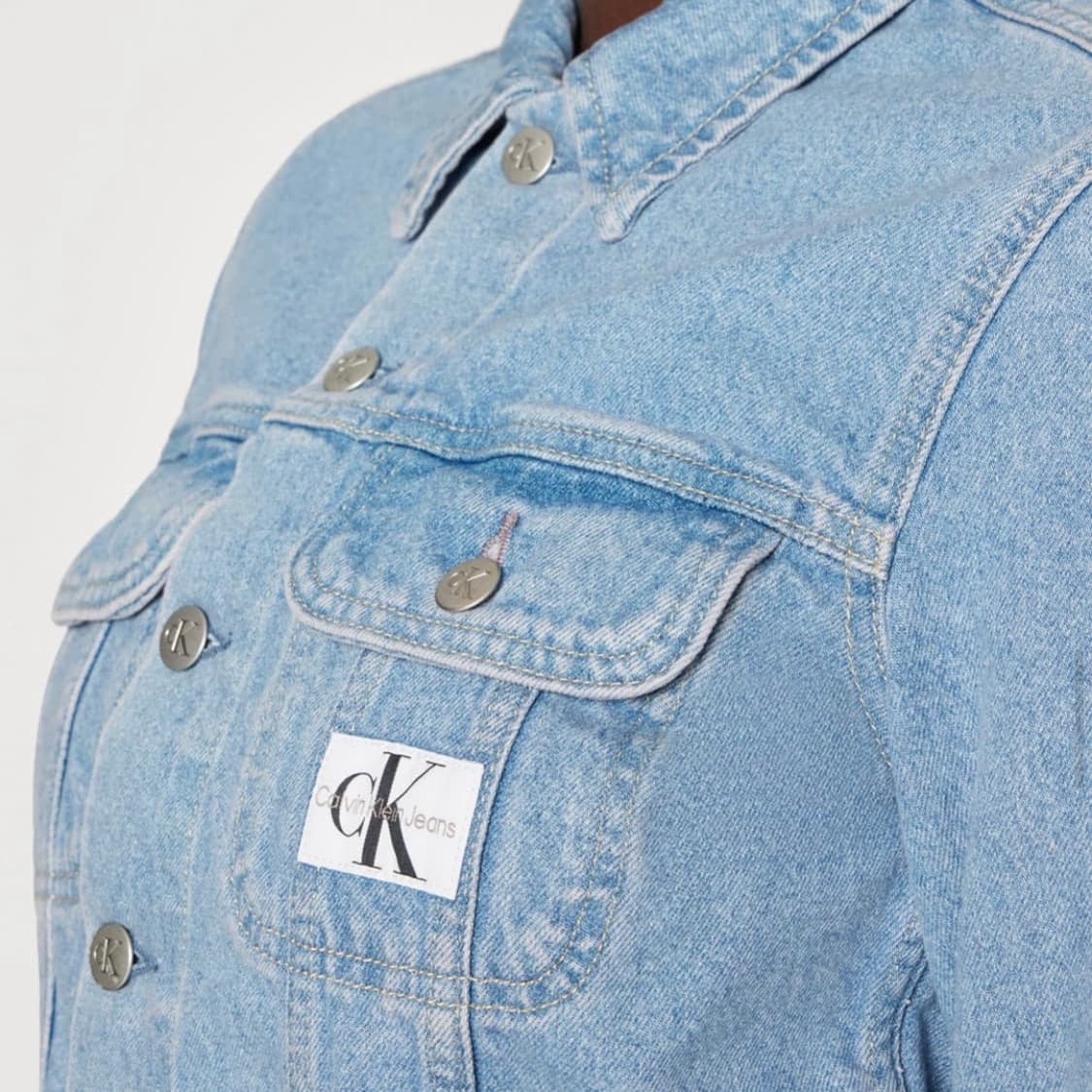 새상품 | 택, 실물 사진 O | 캘빈클라인 크롭 청자켓 상품이미지3