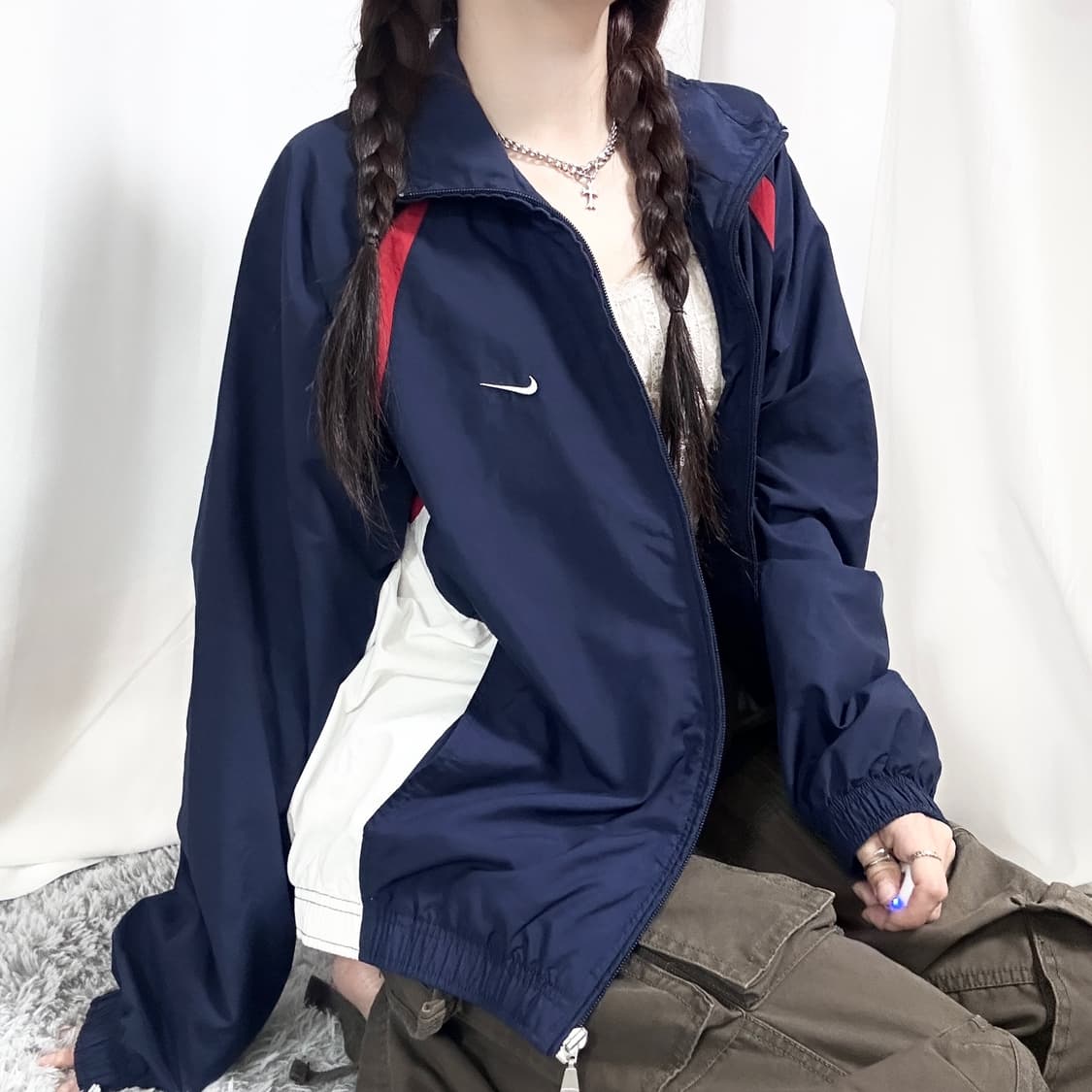 나이키 스우시 배색 바람막이 상품이미지1