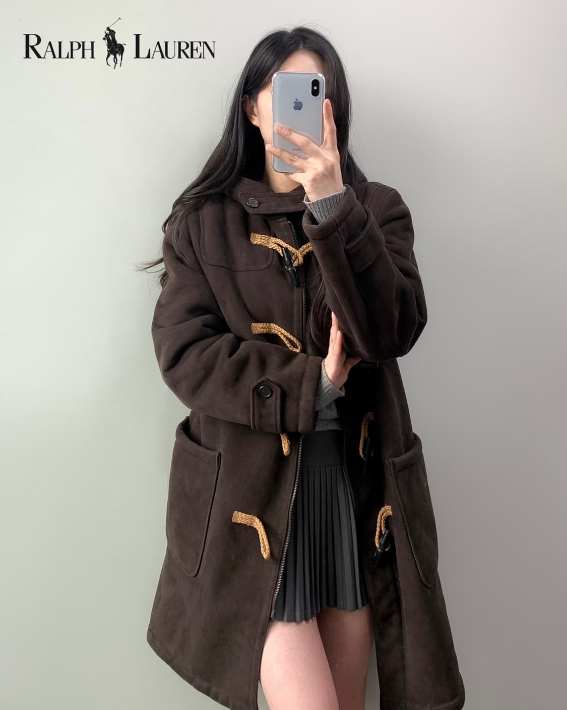 90s 폴로 스웨이드 무스탕 시어링 더플 코트  상품이미지3