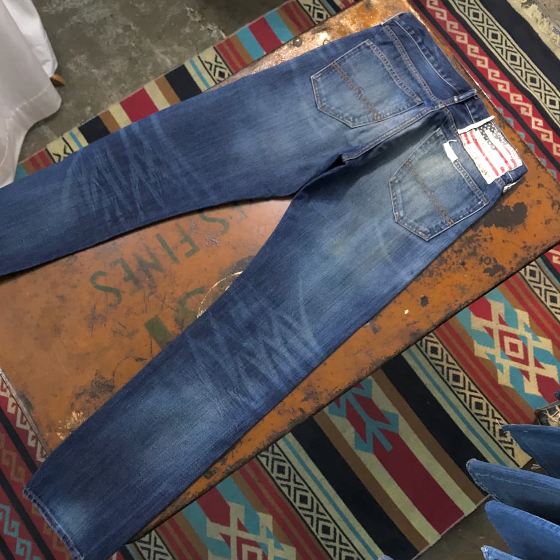 폴로 데님 앤 서플라이 진청 워시드 슬림핏 데님 팬츠 허리 31 사이즈 상품이미지4