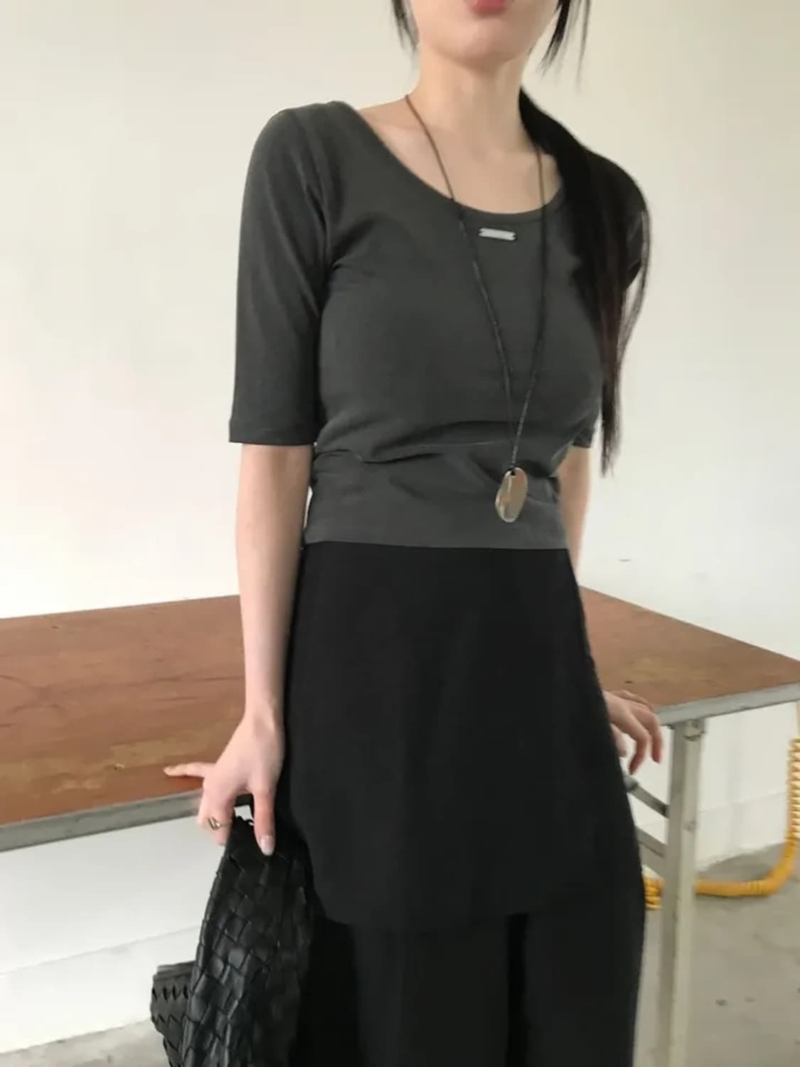 르진주 에일 여리핏 레이어드 투웨이 7부 티셔츠 상품이미지1