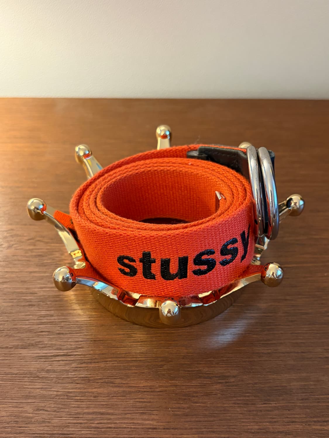stussy 올드 스투시 퍼프 프린팅 D링 벨트 오렌지 컬러 상품이미지1