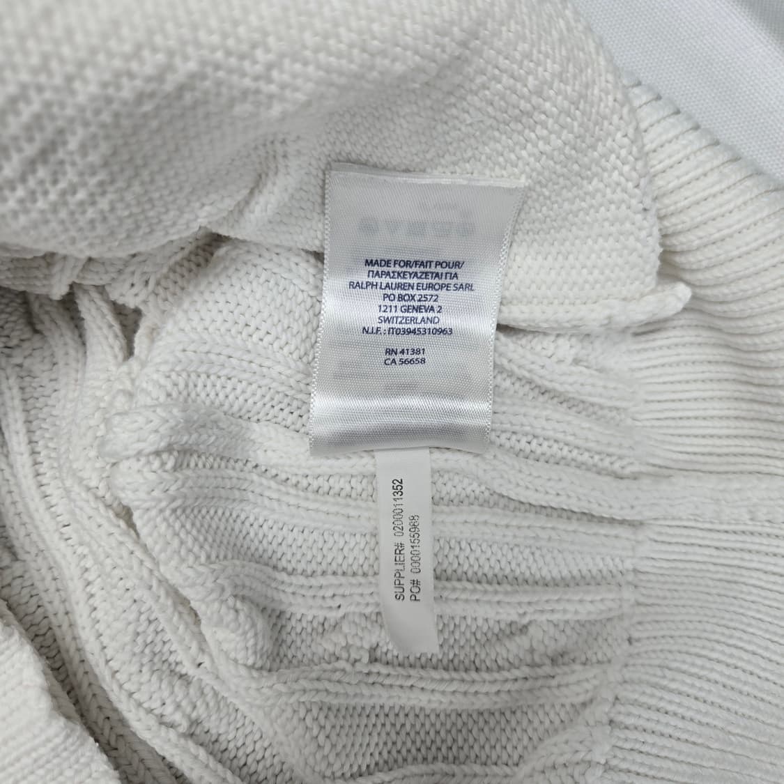 a0112. 폴로 랄프로렌 화이트 케이블 니트 가디건 M 상품이미지10