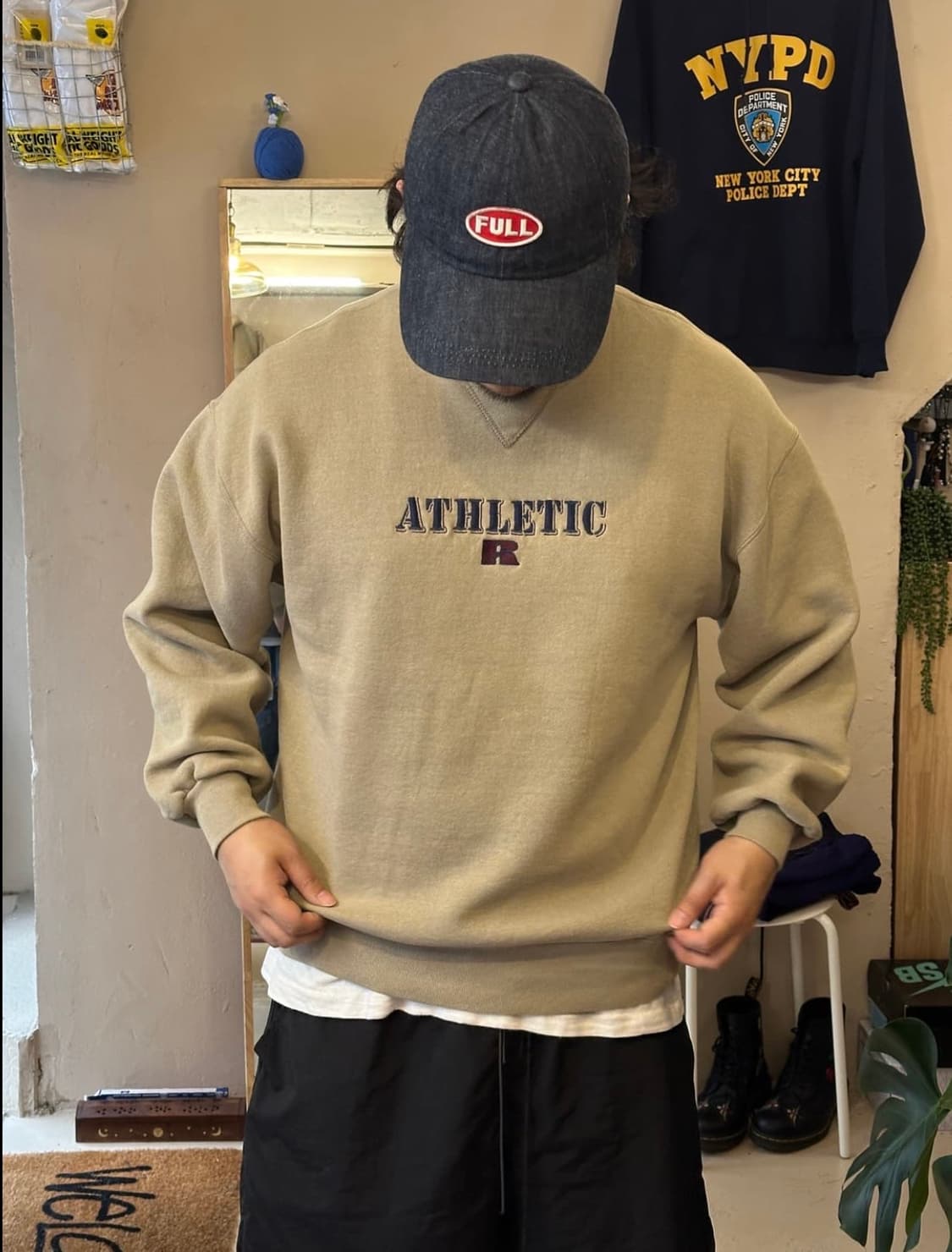 90's 러셀 애슬레틱 스웻 셔츠 베이지 XL size 상품이미지7