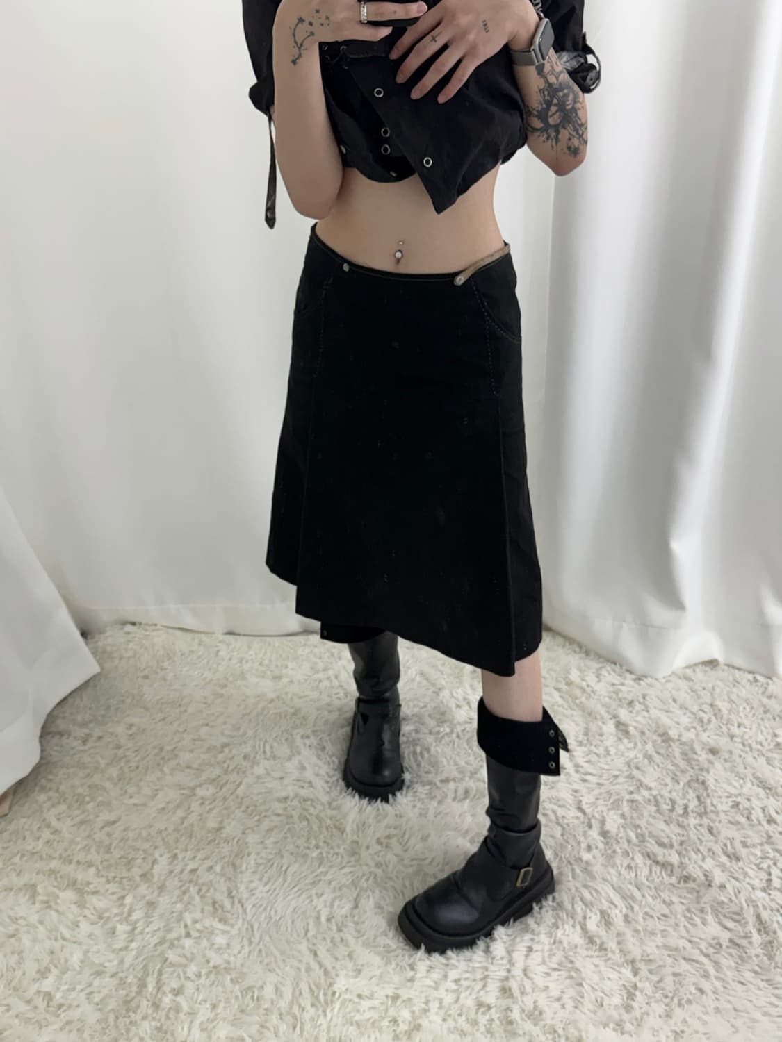 버버리 아카이브 슬릿 맥시 스커트 상품이미지2