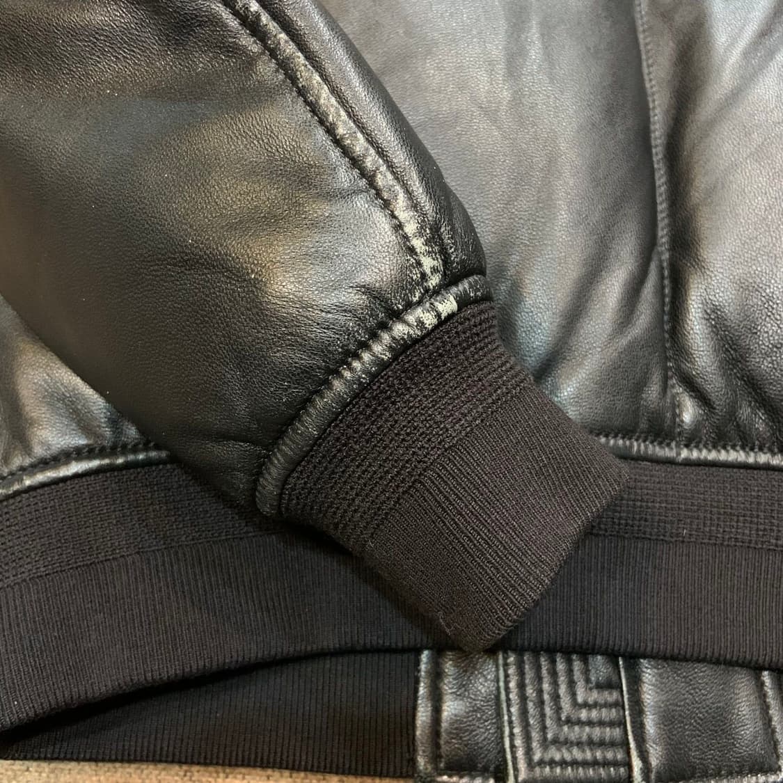 솔리드옴므 양가죽 구스다운 패딩 봄버 자켓 M 람포지퍼 상품이미지7