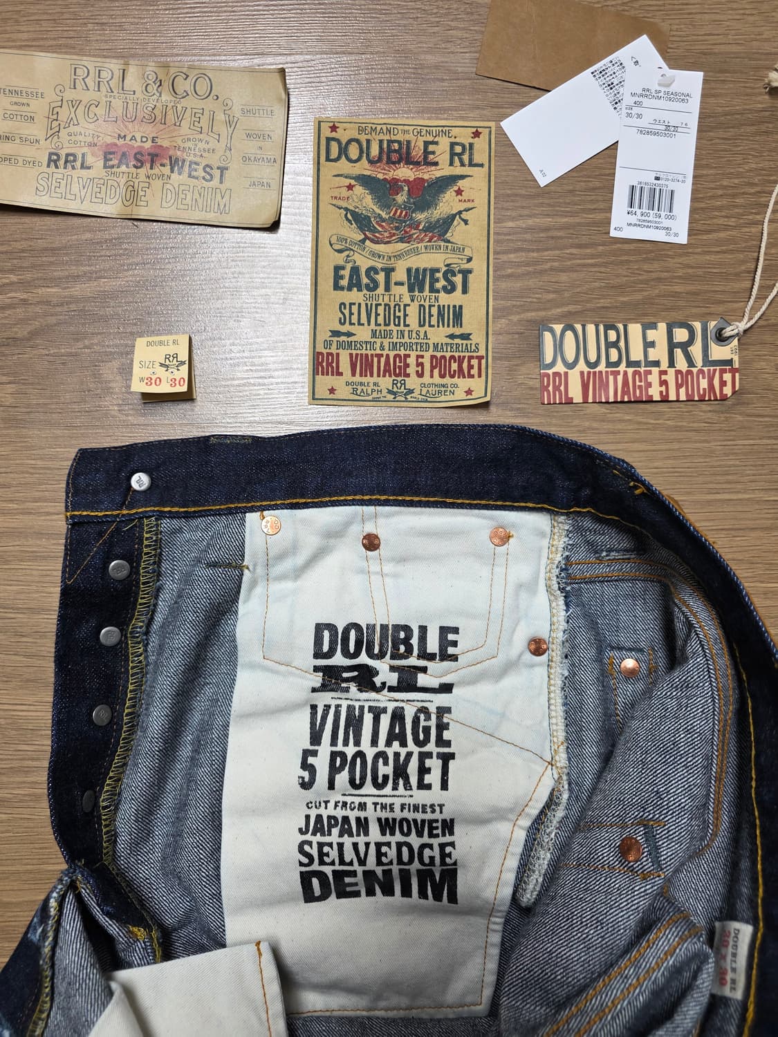 RRL 빈파포 이스트웨스트 원워시 샐비지 진 30/30 팝니다. 상품이미지5