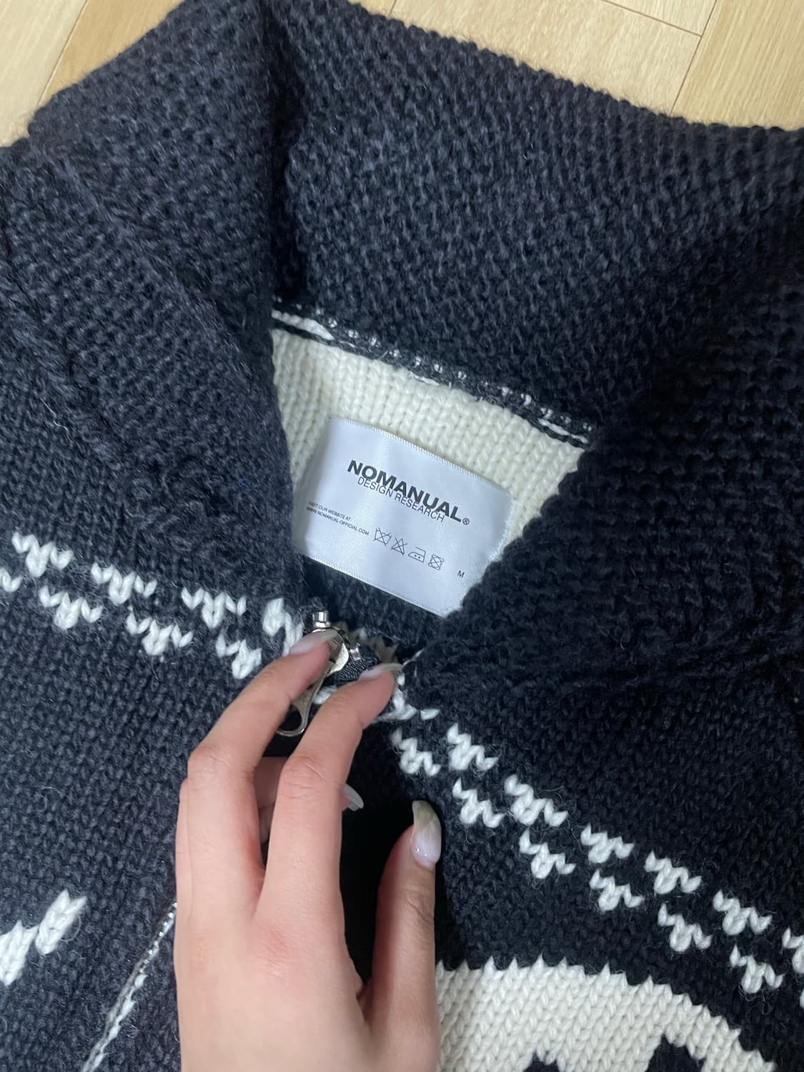 노매뉴얼 NM SKULL WOOL COWICHAN - BLACK 상품이미지5