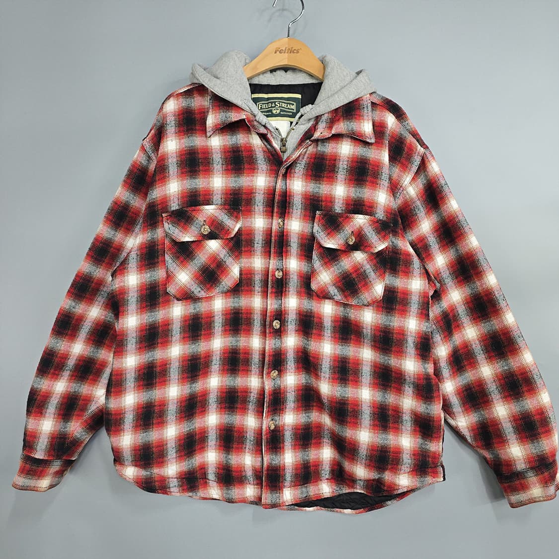 필드앤스트림(field & stream) 후드 체크 셔츠자켓 M 상품이미지1