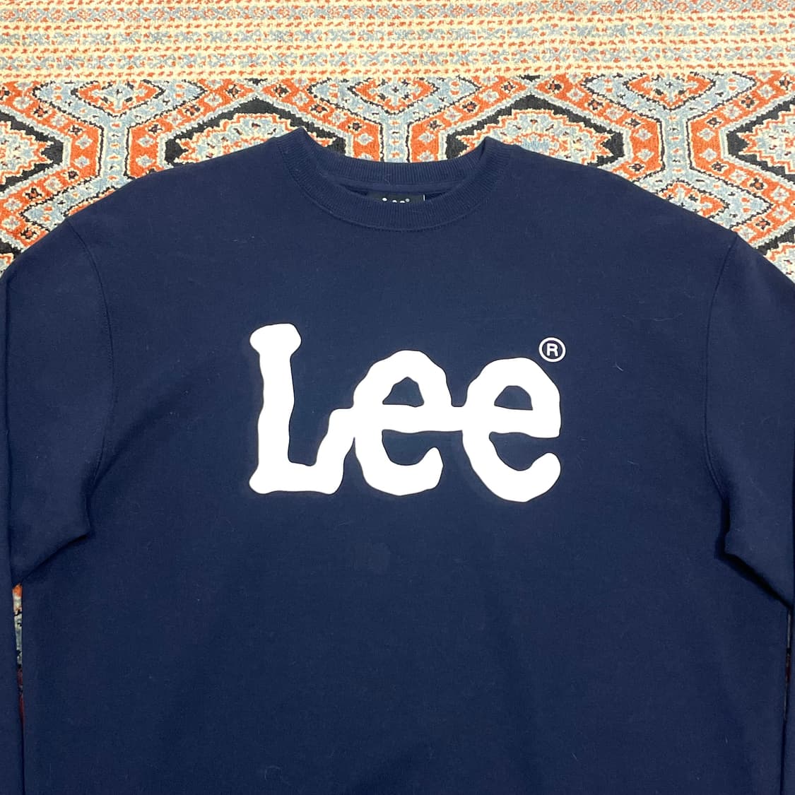 리 스펠로고 네이비 맨투맨 티셔츠 남성S 상품이미지2