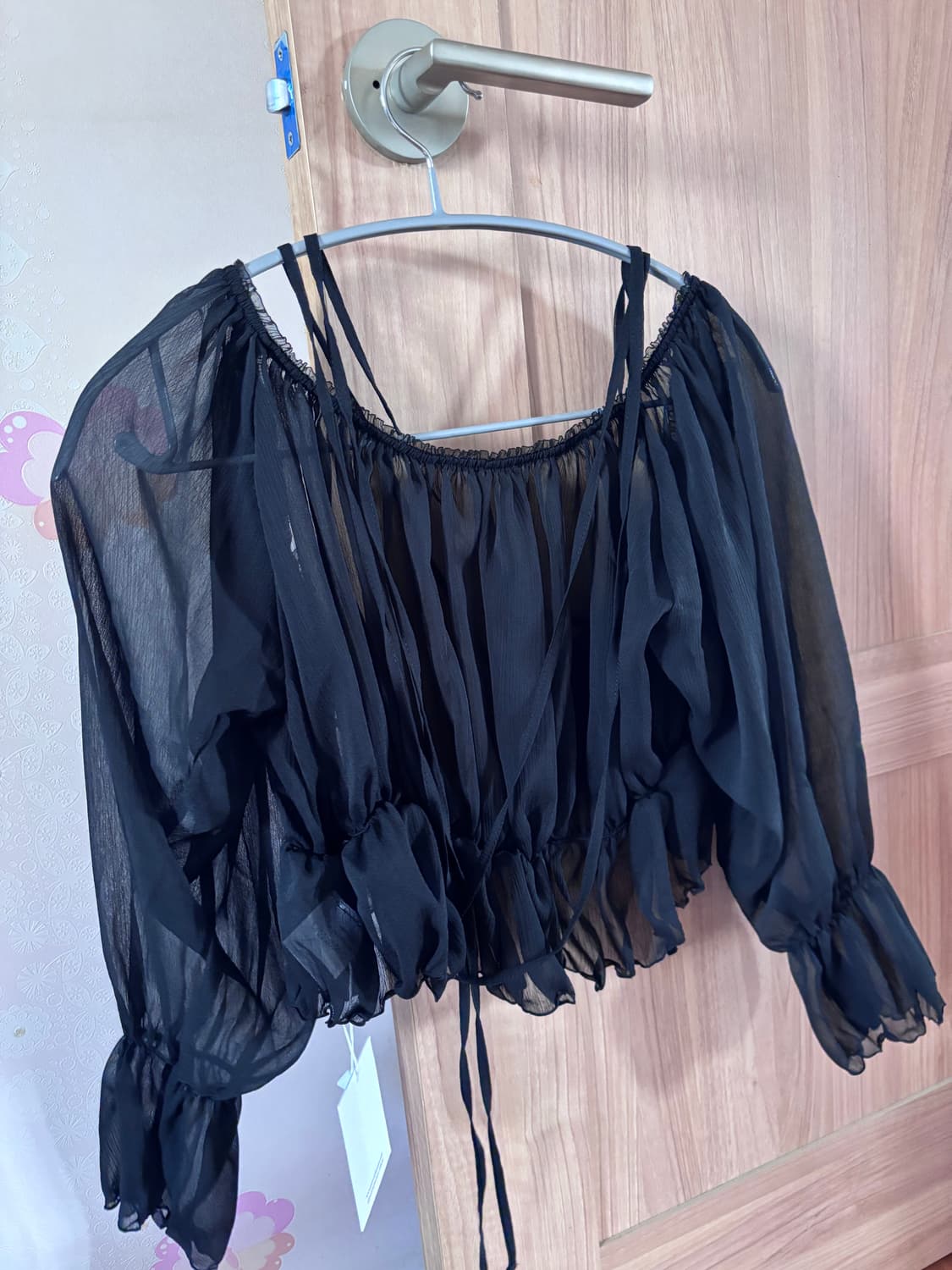 페인오어플레져 MERMAID SHEER CARDIGAN black 상품이미지3