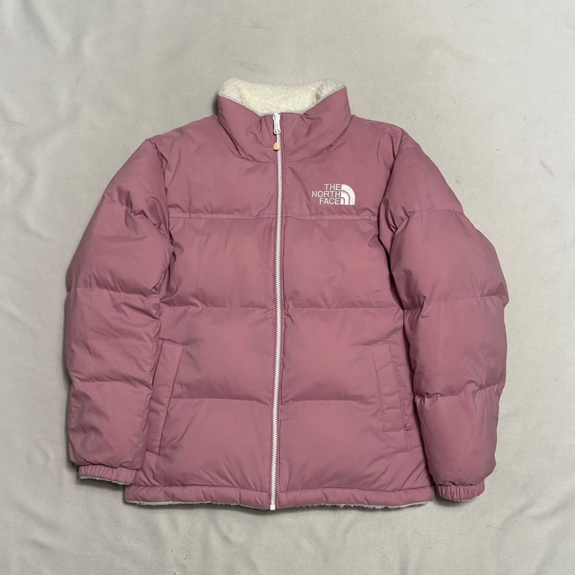 S 노스페이스 여성용 핑크 뽀글이 패딩 상품이미지2