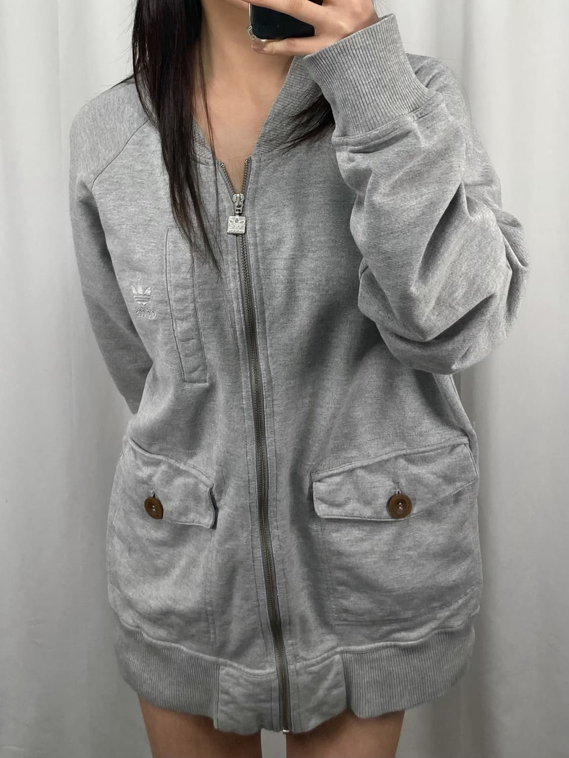아디다스 슈퍼스타 그레이 코튼 집업 자켓 상품이미지1