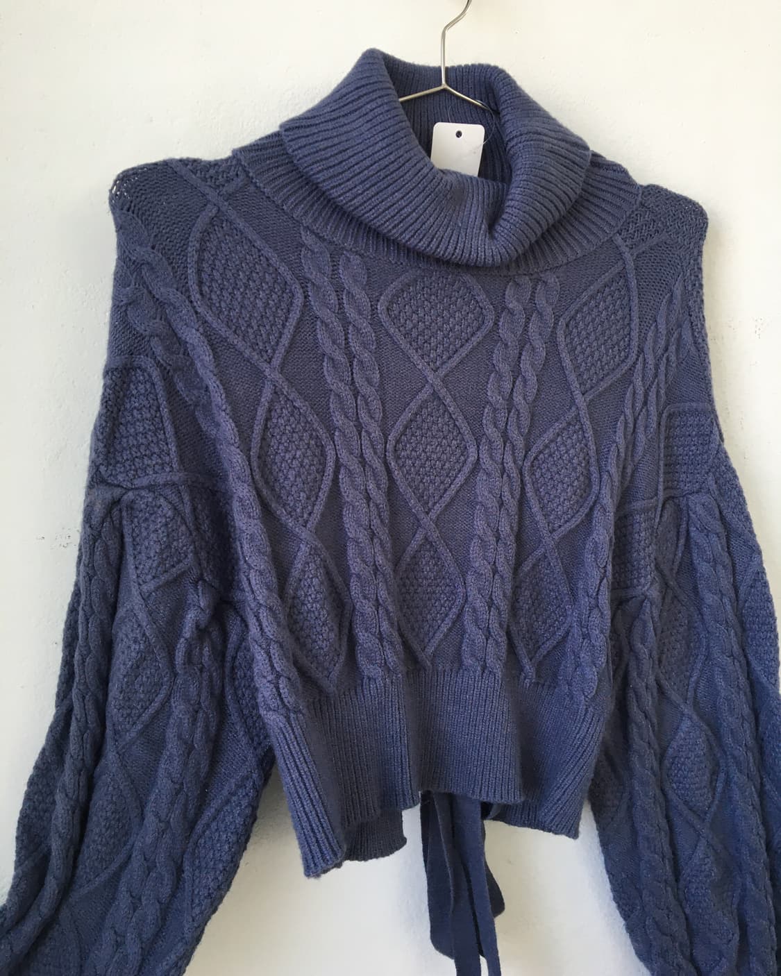 Cable pattern high neck knit 상품이미지4