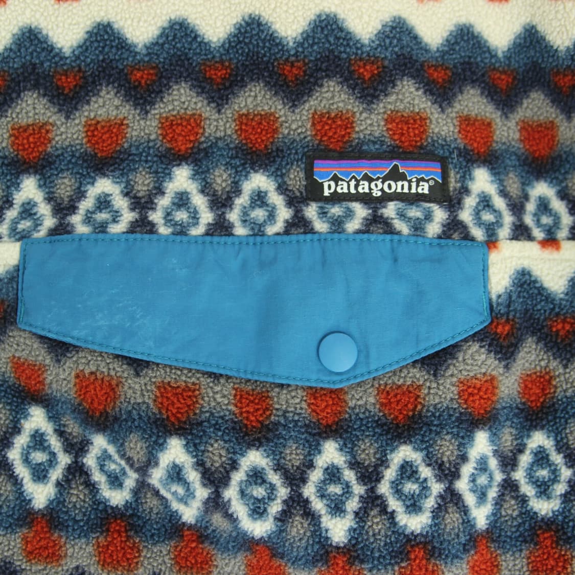 15FW 파타고니아 신칠라 스냅-T 아이보리/블루 아즈텍 패턴 멕시코 상품이미지4
