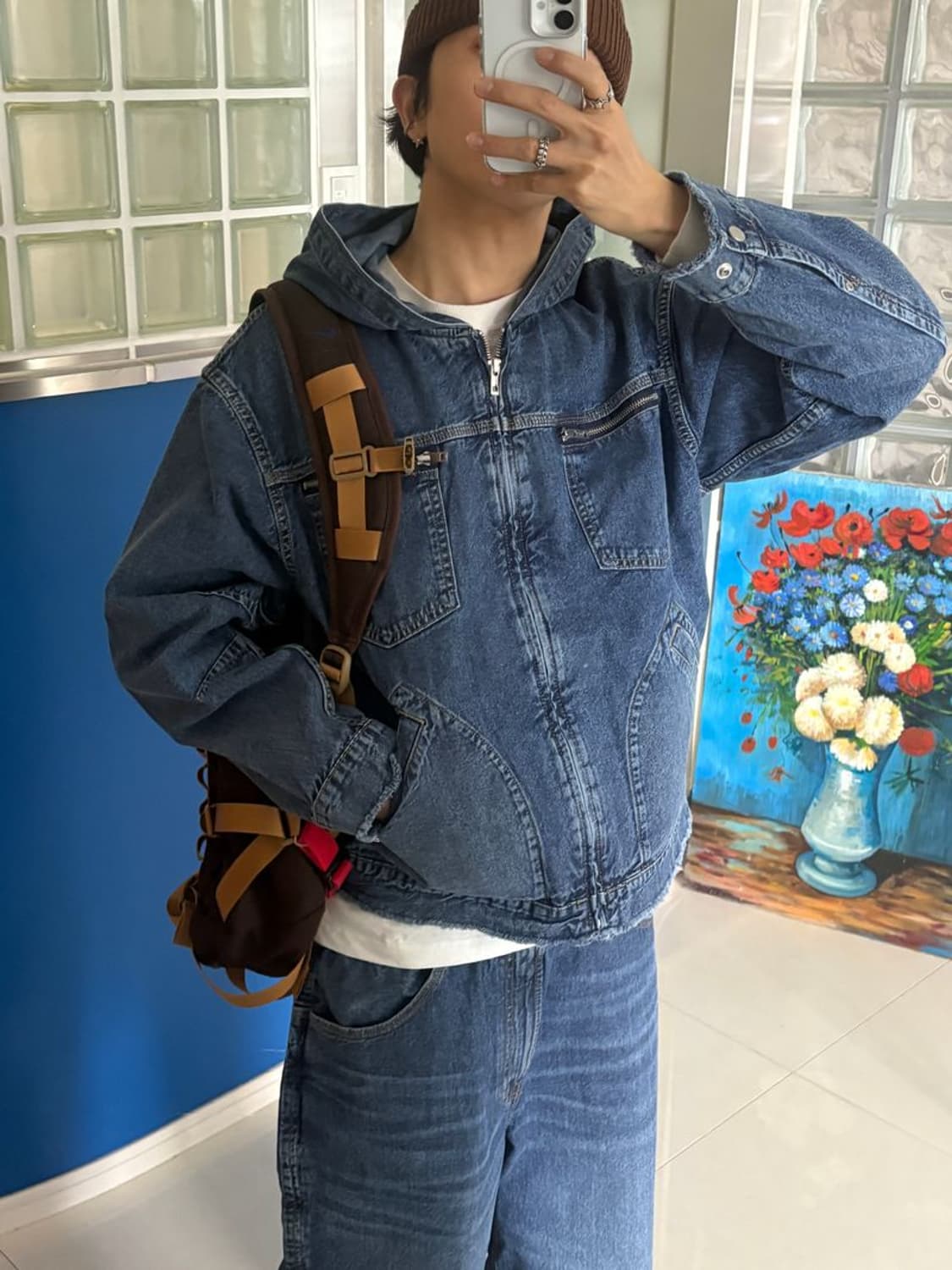 DENIM ZIPUP HOODIE 데님 지퍼 후드티 상품이미지2