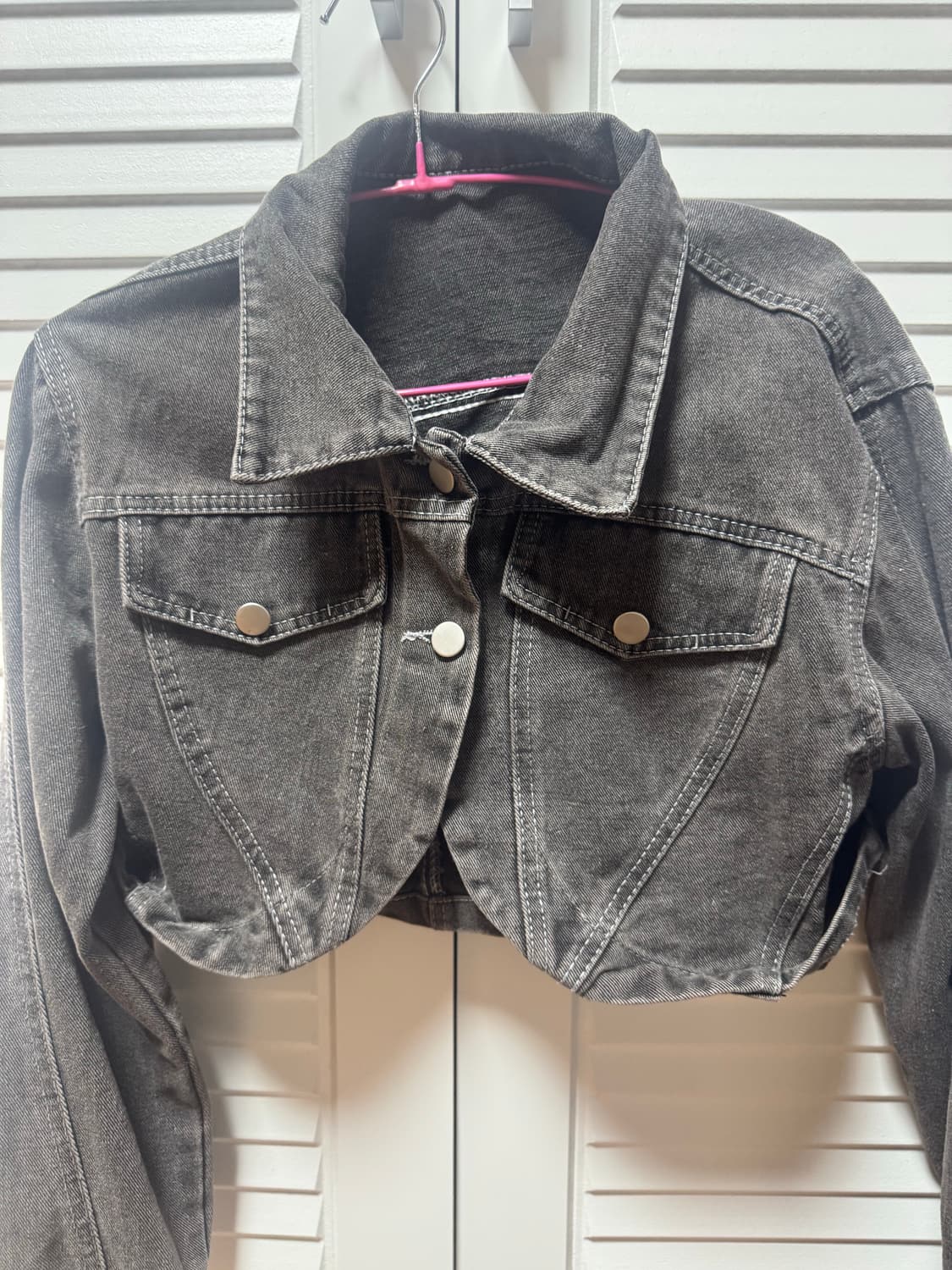 빈티지 크롭 볼레로 흑청 자켓 상품이미지1