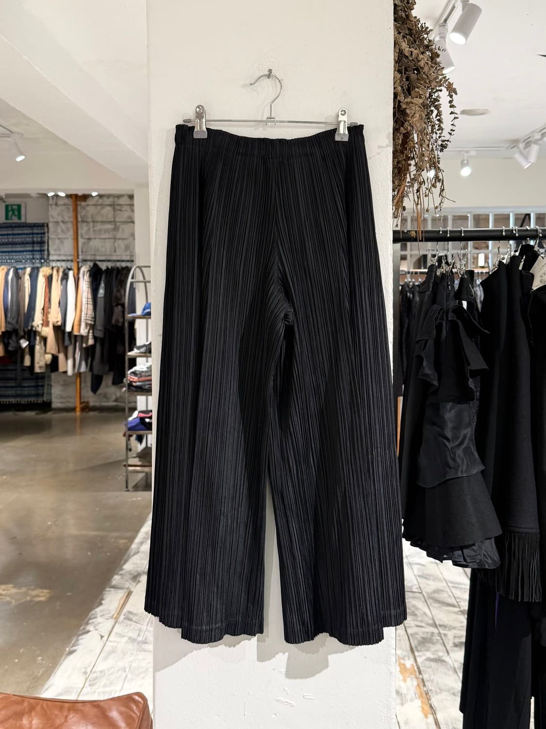 플리츠 플리즈 블랙 레이어드 와이드 팬츠 상품이미지4
