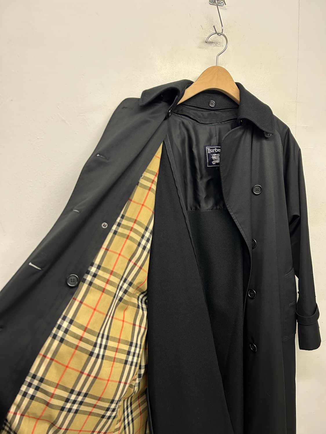 80s Burberry 버버리 블랙 트렌치 롱코트 상품이미지6
